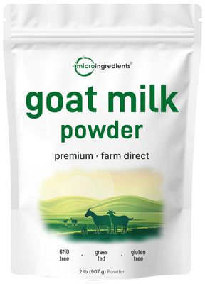 Goat Milk Powder, 2 Lb | Grass Fed Source, Australian Farm Derived, Unadulterated Formula, Easily Digested | Rich in Protein, Calcium, &amp; Probiotics | Non-GMO, Gluten Free, Pet Friendly