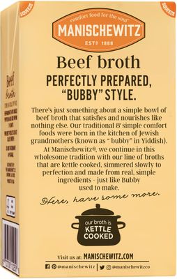 Manischewitz Beef Broth 17oz (3 Pack), Flavorful, Kettle Cooked, and Slowly Simmered
