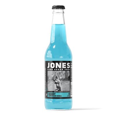 One(1) Single Bottle - Jones Soda Co. Berry Lemonade Soda Flavor | 100% Cane Sugar Soda | Craft Soda Pop | Soda Soft Drinks | Glass Bottle Soda