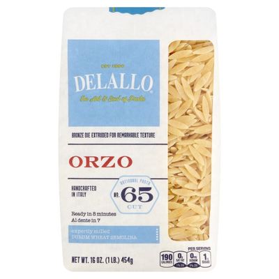DeLallo Orzo Pasta, 1lb Bag, 16-Pack