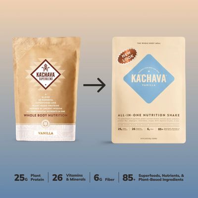 KaChava All-In-One Nutrition Shake Blend, 85+ Superfoods & Nutrients, Meal Replacement, Greens Plant-Based Superfood Powder Protein Drink, Digestive Enzymes & Probiotics, Vegan Dairy Gluten Free, 2lb