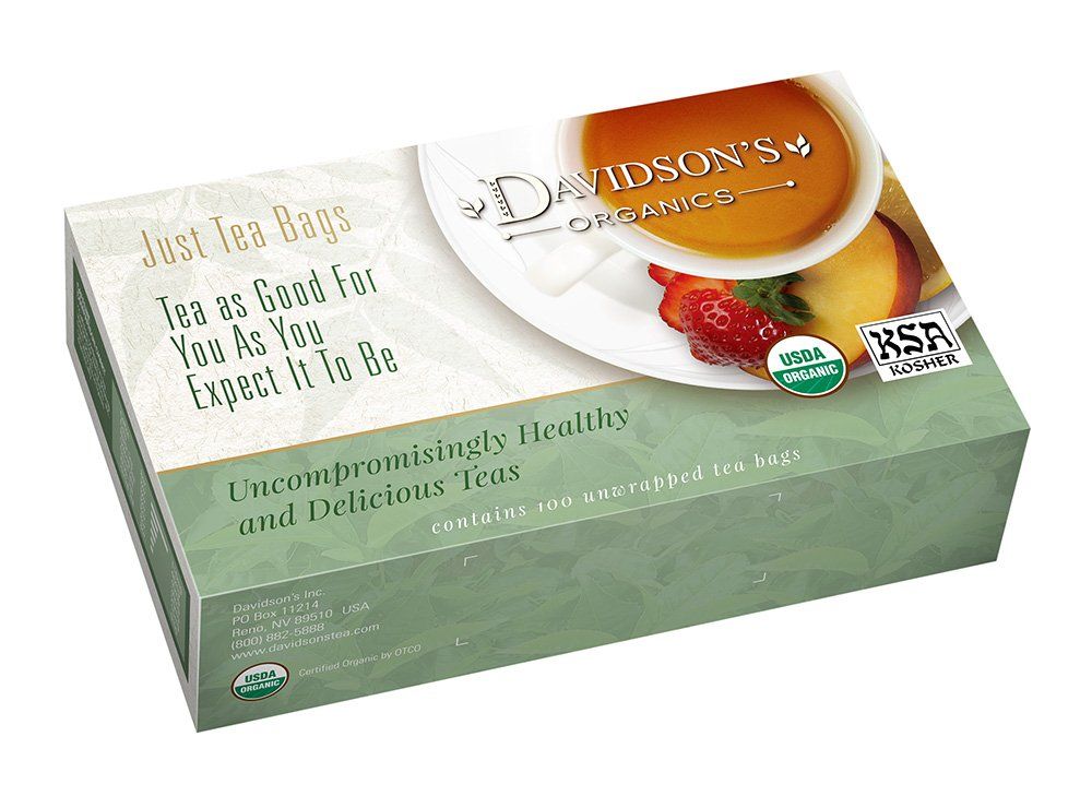 Davidson&#39;s Organics, White Peach, 100-count Unwrapped Tea Bags