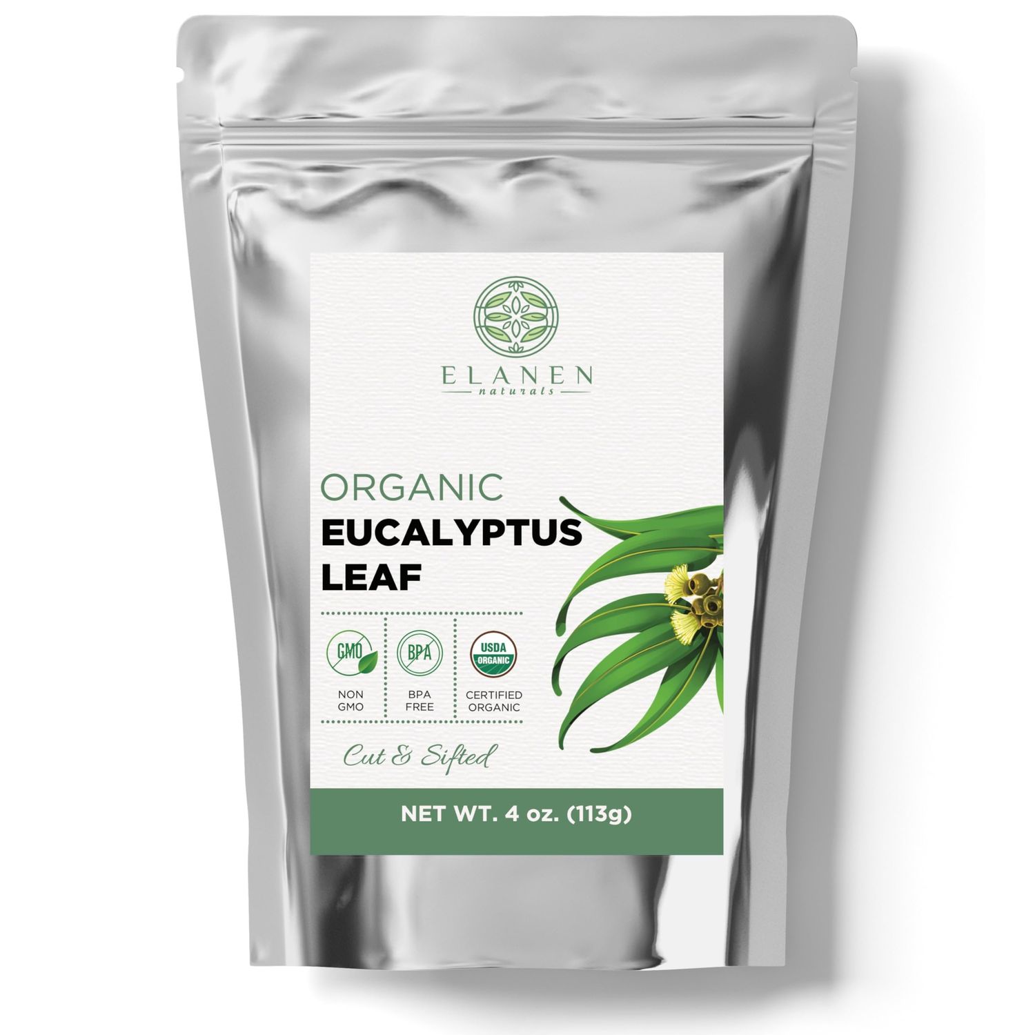 Organic Eucalyptus Leaf Tea 4 oz. (113g), USDA Organic Eucalyptus Tea, Eucalipto Hojas Naturales, Eucalipto Leaves, Te De Eucalipto, Eaucalyptus, Calyptus, Cut &amp; Sifted