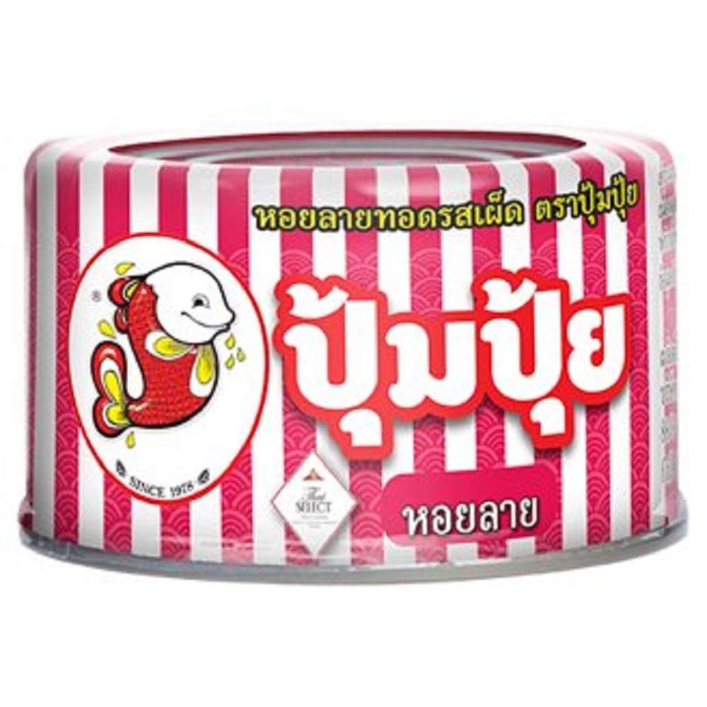 PoomPuy, Spicy fried clams, net weight 40g X 4 Packs