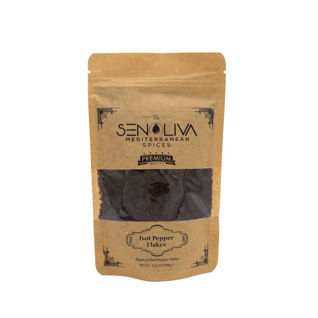 Senoliva - Isot Red Pepper Flakes | Urfa Chilli Flakes | Roasted Red Chilli Pepper | Urfa Biber | Mild chili Paprika | Smoky, Raisin-Like Taste | South Eastern Turkish Cuisine | Vegan &amp; Gluten-Free