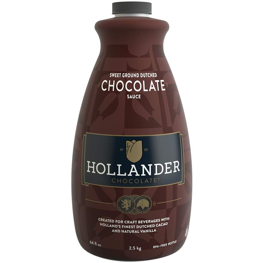 Dutched Chocolate Caf Sauce by Hollander Chocolate Co. | 64 Fl Oz | NO Pump Included