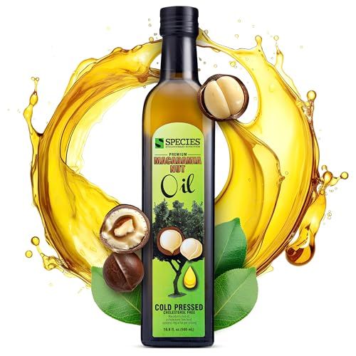 Species Nutrition Macadamia Nut Oil, Healthy Cooking Oil, Cooking Oil for Stir Fry, Sweet, Buttery, Great Tasting Oil, Omega 9 Monounsaturated Fats, Balanced Omega 3 &amp; 6 Fats. (32 Servings)