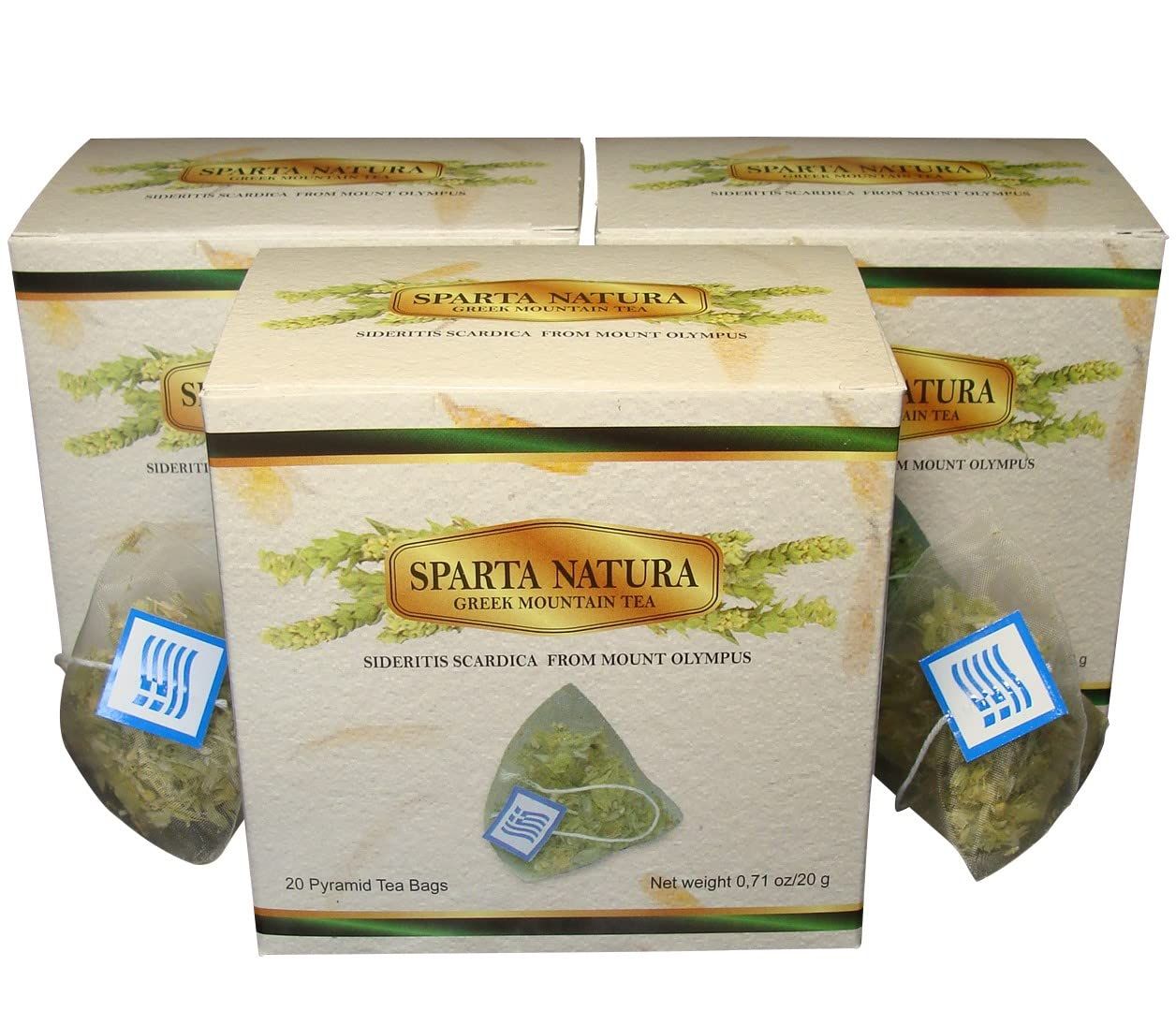 Sparta Natura Organic Greek Mountain Tea in Plastic-Free Pyramid Tea Bags, Easy Steeping, Fresh, Unmixed, Sideritis scardica from Mount Olympus, Pure Herbal Tea for Natural Wellbeing (3)
