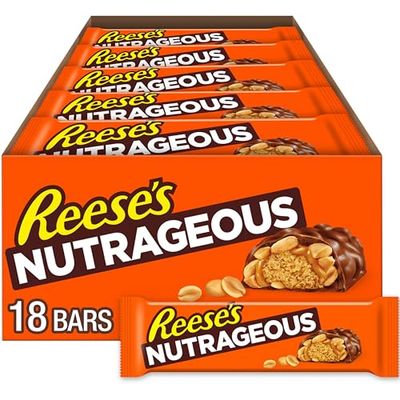 REESE&#39;S NUTRAGEOUS Chocolate, Peanut Butter, Caramel and Peanut Candy Bars, 1.66 oz (18 Count)