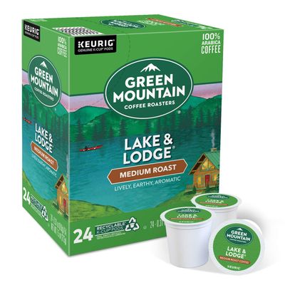 Green Mountain Coffee Roasters Lake &amp; Lodge Keurig Single-Serve K-Cup pods, Medium Roast Coffee, 24 Count