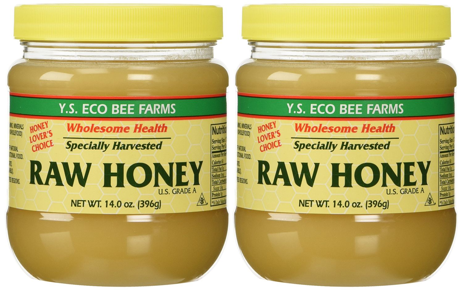 YS Organic Bee Farms Honey (Raw) 14 oz. Pack of 2