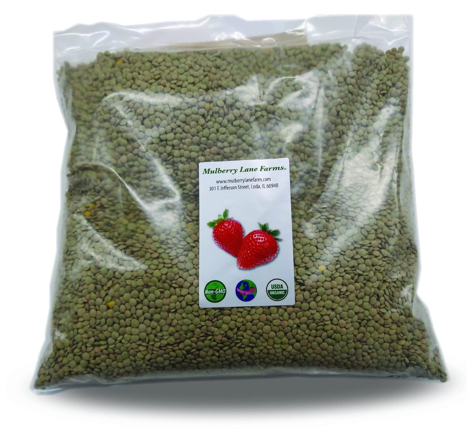 Green Lentils 5 Pounds Whole USDA Certified Organic, Non-GMO, Bulk, Product of USA, Mulberry Lane Farms