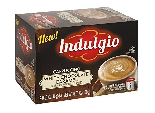 Indulgio 72 Count K-Cups (White Chocolate Caramel Cappuccino) (Compatible with 2.0 Keurig Brewers)