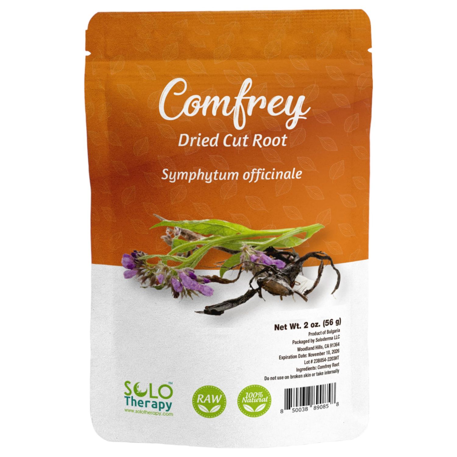 Comfrey Root Cut and Sifted - 56 grams -Comfrey Root For External Use Only - Resealable Bag - 56 grams - Symphytum officinale Premium Quality (Comfrey Root)