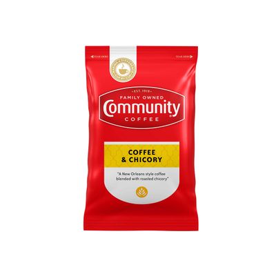 Community Coffee &amp; Chicory, Medium Dark Roast Pre-Measured Coffee Packs, 3.0 Ounce Bag (Box of 20)