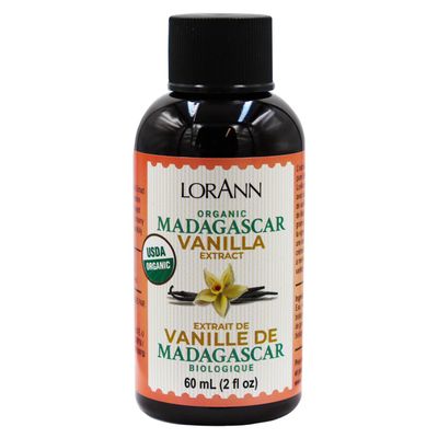 LorAnn Organic Madagascar Vanilla Extract, 2 ounce bottle