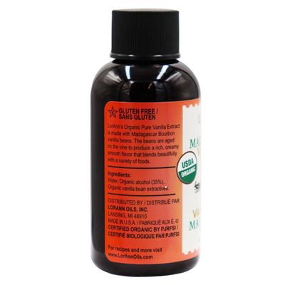 LorAnn Organic Madagascar Vanilla Extract, 2 ounce bottle