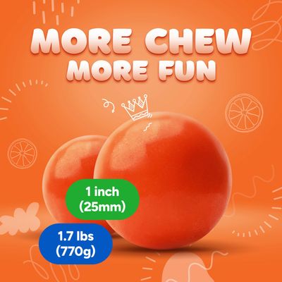 Gumballs for Gumball Machine Refill - 1 Inch Large Bubble Gumballs - Orange Flavored Bubble Gum Orange Gumballs - Bulk Gum Balls 1.7 Lb - Chewing Gum for Kids