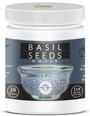 Basil Seeds - 16 Oz/ 1 Lbs I Edible Basil Seeds, Sabja/Tukmaria/Falooda Seeds I Rich in Fiber I Act as Natural Body Coolant