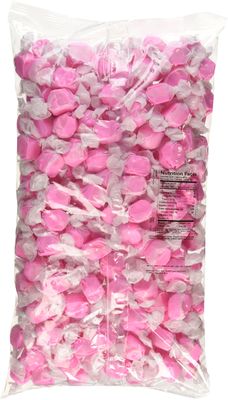 Sweet Candy Company Salt Water Taffy Individually Wrapped - Salt Water Taffy Candy Bulk, Old Fashioned Strawberry Flavor, Soft and Chewy, Single Flavor Assortment - 3 lb Bag, Strawberry Flavored