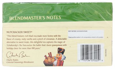 Celestial Seasonings Nutcracker Sweet Black Tea, Great For Stocking Stuffer, 18 Count
