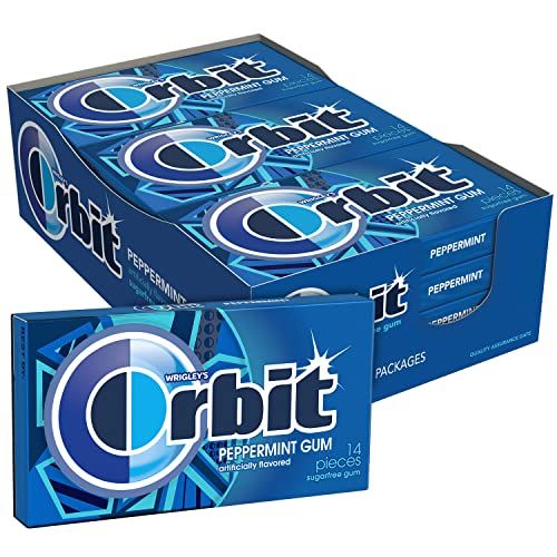 ORBIT Peppermint Sugar Free Chewing Gum, 12 Packs of 14-Pieces (168 Total Pieces)