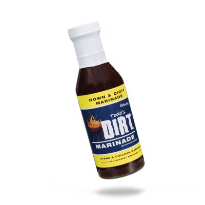 Todds DIRT - Down and DIRTY 15oz Bottle Marinade, Steak Meat &amp; Chicken Marinade, Gourmet Marinade thats GREAT ON EVERYTHING, 100% All Natural With No MSG &amp; Gluten-Free