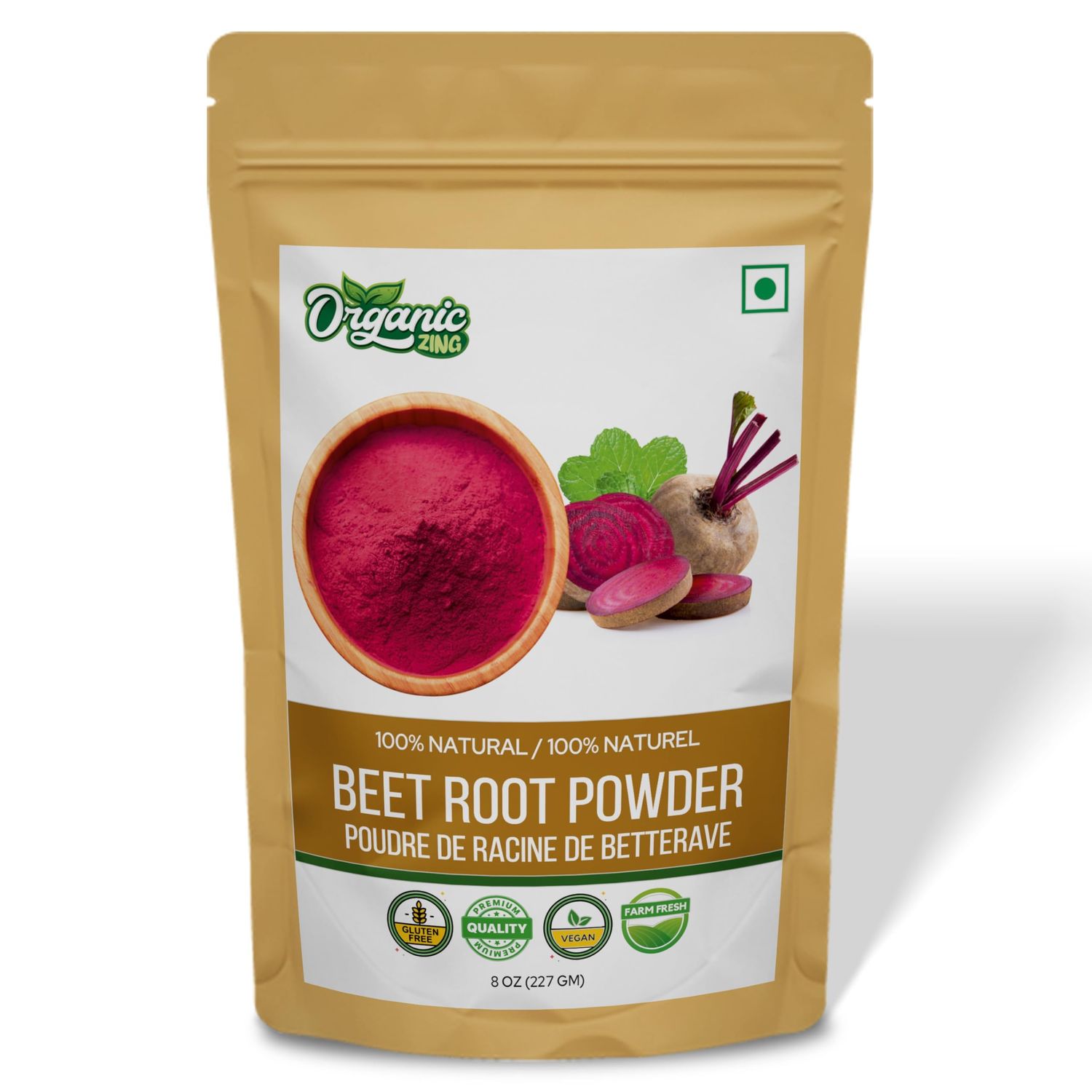 ORGANIC ZING Beetroot Powder (Beetroot Powder Contains micronutrients and phytonutrients) - 227gm (Pack of 1)
