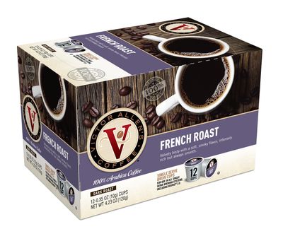 Victor Allen&#39;s Coffee, French Roast Single Serve K-cup, 12 Count (Compatible with 2.0 Keurig Brewers)
