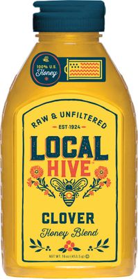Local Hive Clover Raw Unfiltered Honey - 16 oz, 100% Pure US Honey, Sourced from American Bees and Beekeepers - Natural Sweetener, Ideal for Tea, Baking, and Cooking