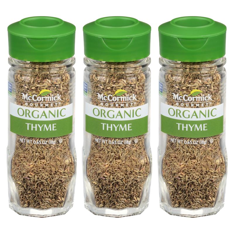 McCormick Gourmet Organic Thyme, 0.65 oz (Pack of 3)