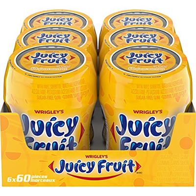 Juicy Fruit Sugar-Free Gum, 6x60ct, 360 Pieces (Imported from Canada)