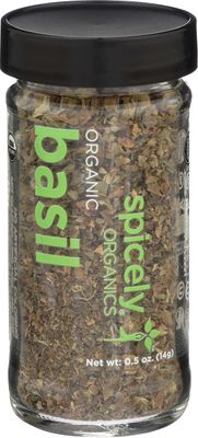 Spicely Organic Basil 0.50 Ounce Jar Certified Gluten Free