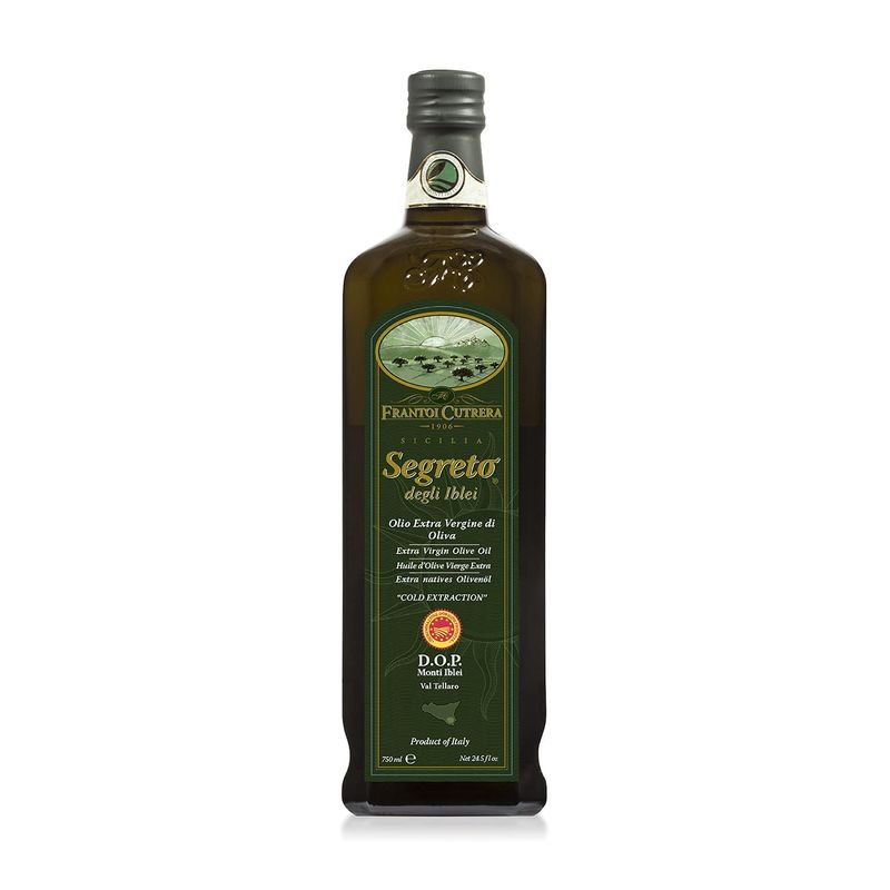 Frantoi Cutrera - Segreto Degli Iblei - Extra Virgin Olive Oil - Sicilian D.O.P Certified Italian, Pure 2022/23 Early Harvest First Cold Pressed, High In Polyphenols, 24.5 Fl Oz (Pack of 1)