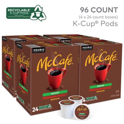 McCafe Premium Roast Decaf Coffee, Single Serve Keurig K-Cup Pods, Decaffeinated, 96 Count