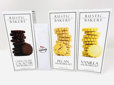 Generic Rustic Bakery Cookie Bread Variety Bundle | Chocolate Cacao Nib | Pecan Shortbread | Vanilla Cookie with Kokobunch Kit ( 3 PACK ) 12oz Total