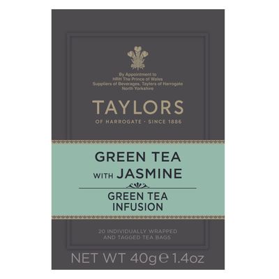 Taylors of Harrogate Green Tea with Jasmine, 20 Count (Pack of 6)