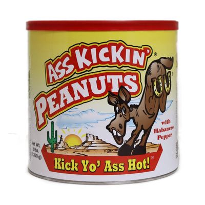 KICKIN Habanero Pepper Spicy Hot Peanuts - 3 LB - Perfect Premium Hot and Spicy Peanuts - Ultimate Spicy Snack Gourmet Gift Hottest Peanuts - Try if you dare!