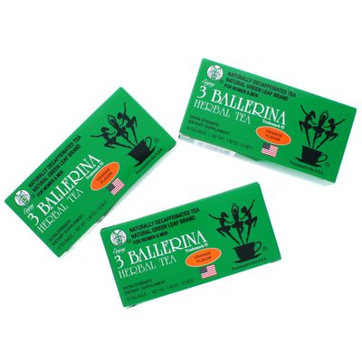 3 BALLERINA TEA DIETERS DRINK EXTRA STRENGH ORANGE FLAVOR (3 boxes)