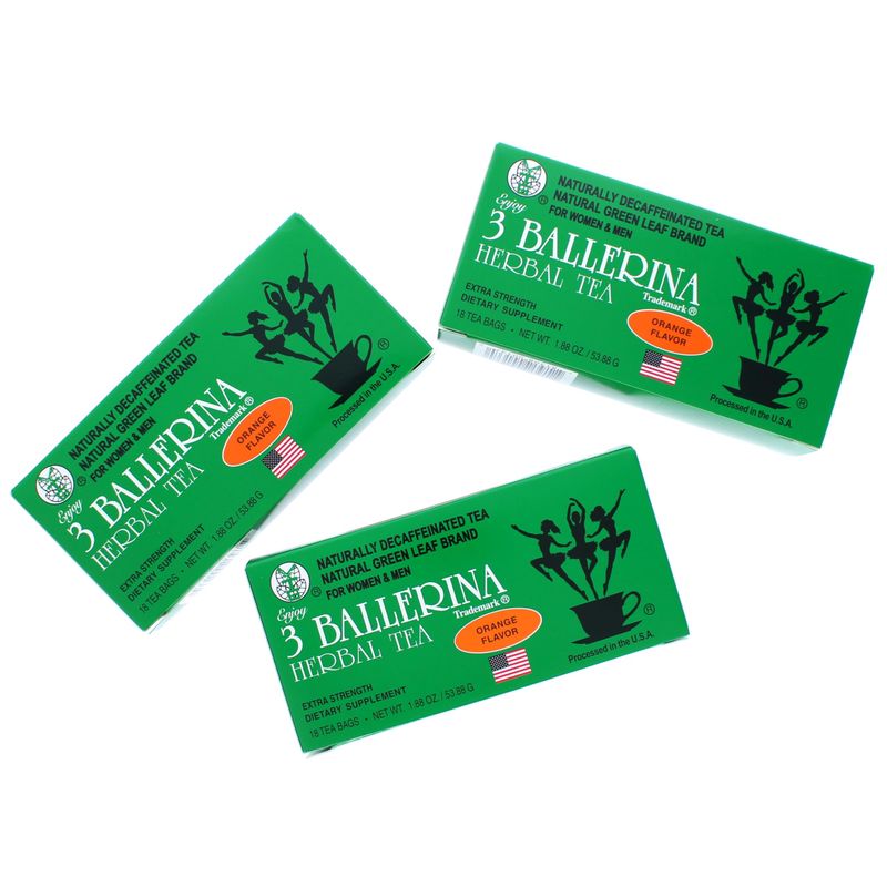 3 BALLERINA TEA DIETERS DRINK EXTRA STRENGH ORANGE FLAVOR (3 boxes)