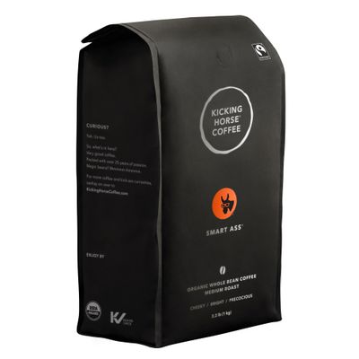 Kicking Horse Coffee, Smart Ass, Medium Roast, Whole Bean, 2.2 Pound - Certified Organic, Fairtrade, Kosher Coffee