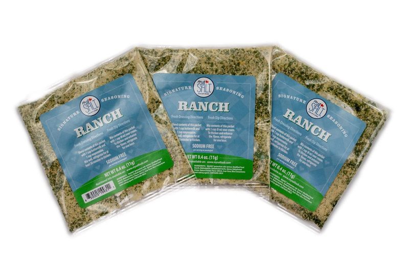 MySALT Ranch Restaurant Style Salad Dressing &amp; Seasoning Mix, Sodium Free, 3 Pack