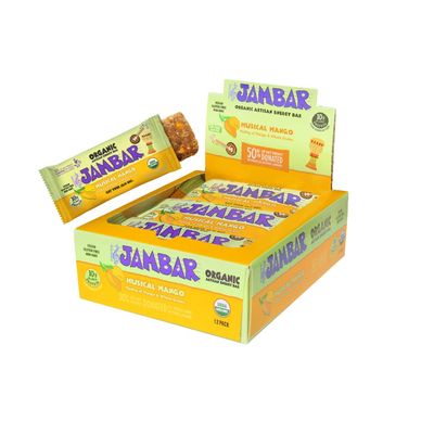JAMBAR Organic Artisan Energy Bar (Musical Mango - 12 Pack)