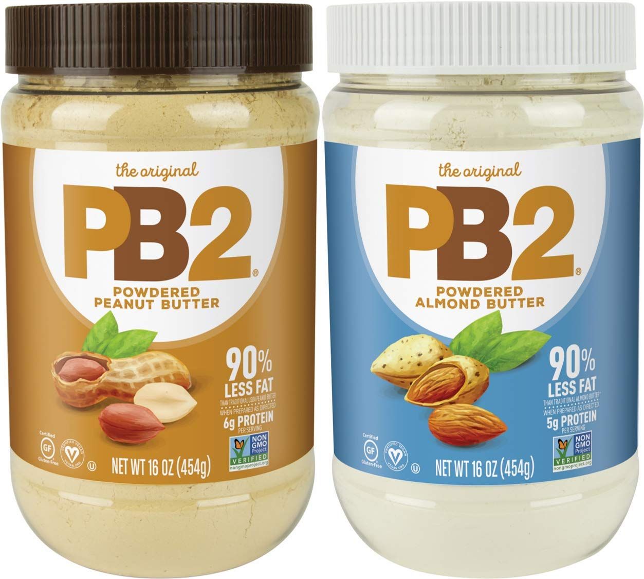 PB2 Bundle Peanut Butter Powder and Almond Butter Powder - 16 oz Jars - [2 pack]