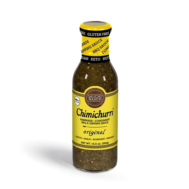 Gaucho Ranch Chimichurri Sauce Original Flavor | Chimichurri Seasoning Mix of Parsley, Garlic and Rosemary with Hints of Oregano | Adobo Sauce Gluten Free, Keto, Vegan | Ideal for Meat - 12.5oz