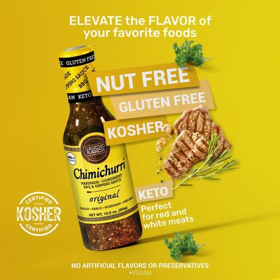 Gaucho Ranch Chimichurri Sauce Original Flavor | Chimichurri Seasoning Mix of Parsley, Garlic and Rosemary with Hints of Oregano | Adobo Sauce Gluten Free, Keto, Vegan | Ideal for Meat - 12.5oz