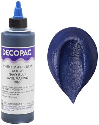 DecoPac Navy Blue Food Coloring, 8 Fl Oz Airbrush Food Color, Edible Airbrush For Cake Decorating, Cookie Airbrush Coloring, Food Airbrush Kit Add-on, Airbrushes For Cake Decorating 8Fl Oz