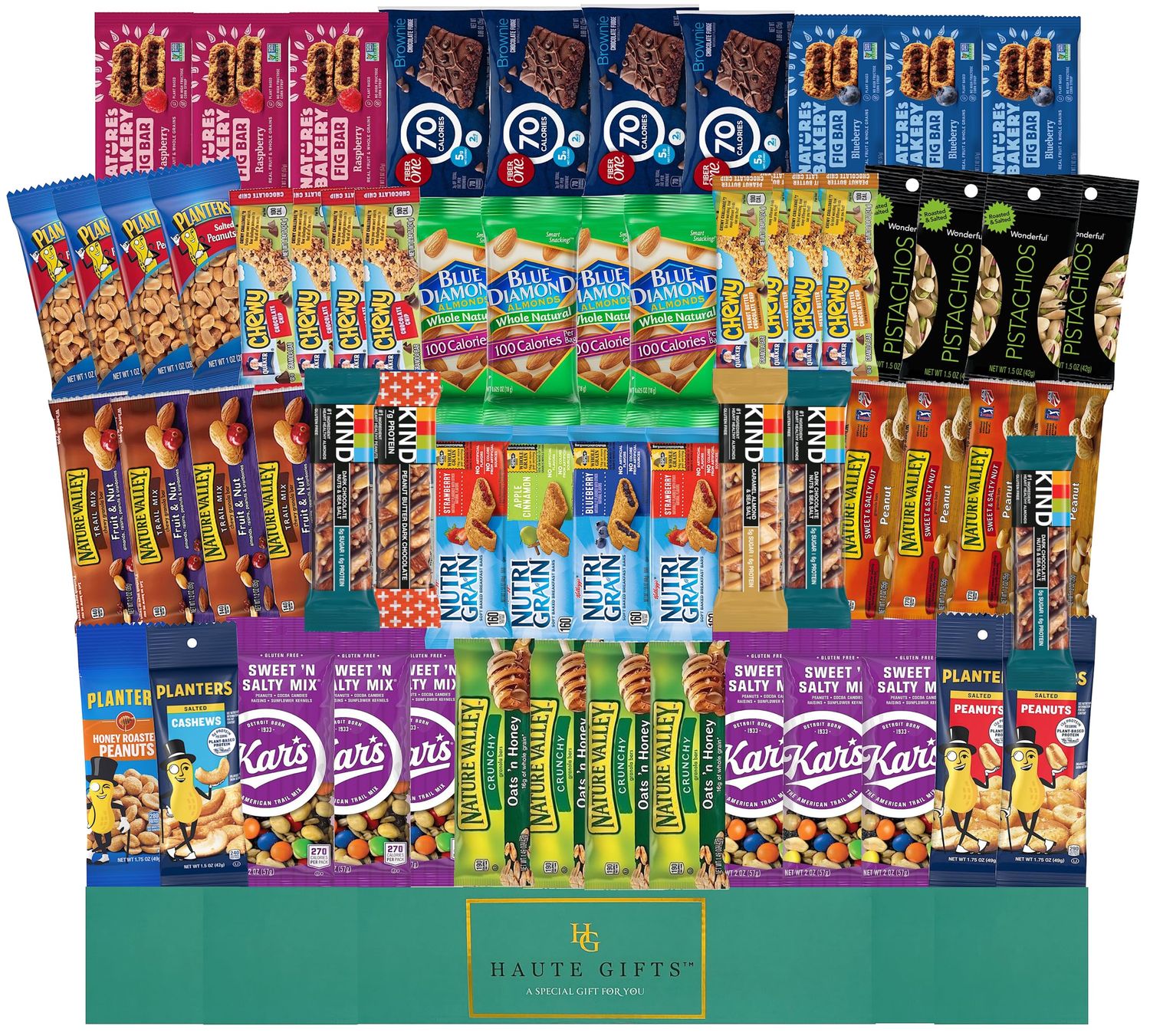 Ultimate Healthy Office Bars (60 count), Snacks &amp; Nuts Bulk Variety Pack - Travel Snack Box - Military Care Package, Variety Gift Pack for Office, Military, Travel, Students, Final Exams, Outdoor,
