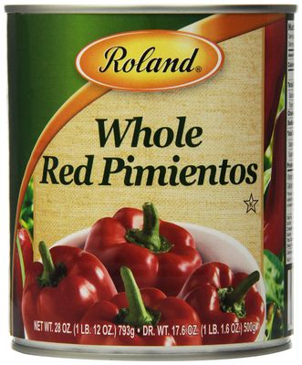 Roland Foods Whole Red Pimiento Peppers, 28 Ounce Can, Pack of 4