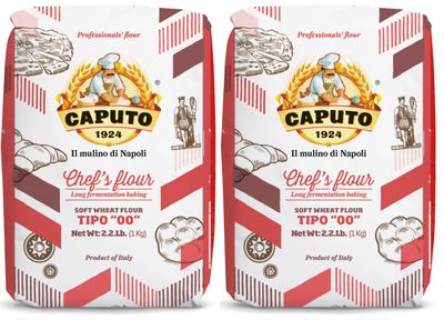 Antimo Caputo Chefs Flour 2.2 LB (Pack of 2) - Italian Double Zero 00 - Soft Wheat for Pizza Dough, Bread, &amp; Pasta